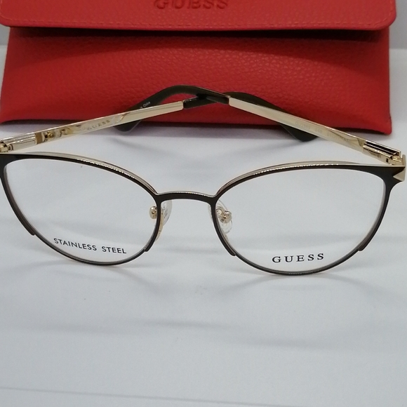 New Authentic Guess Eyeglass GU2655V Brown/Gold - Picture 2 of 8